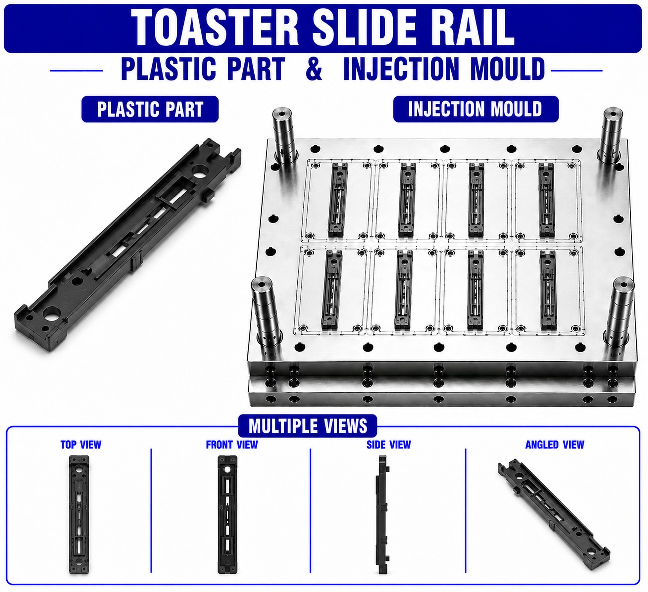 Toaster Plastic Slide Rail Mould and Moulding Services